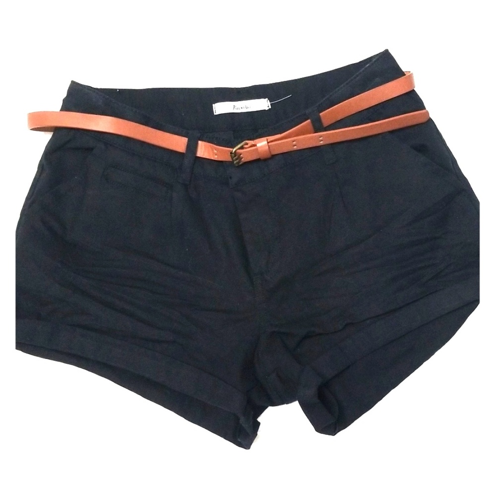 ▫▪NWOT Black Twill Shorts with Belt▪▫